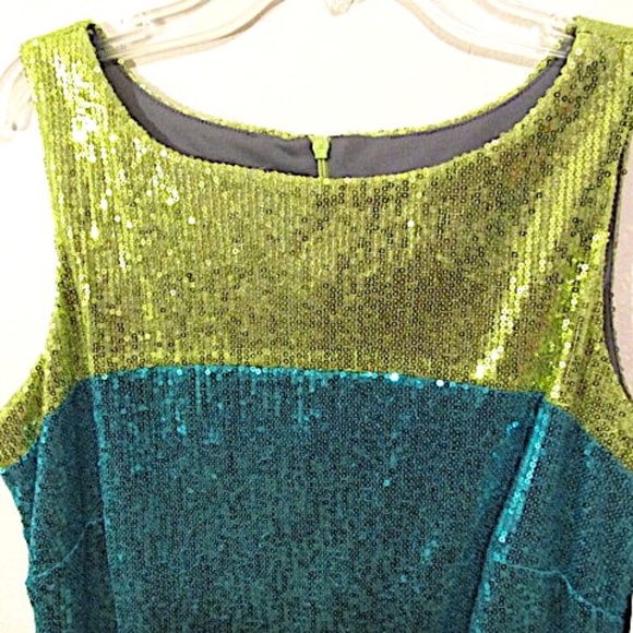 NWT Gabby Skye Blue Sequin Sheath Dress, Size 8 - Picture 6 of 9